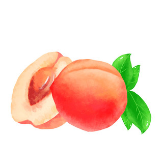 红色手绘卡通桃子水果元素GIF桃子元素